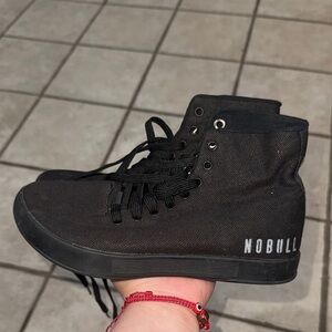 NoBull Black/Black High Rise Canvas Trainers Tennis Shoes